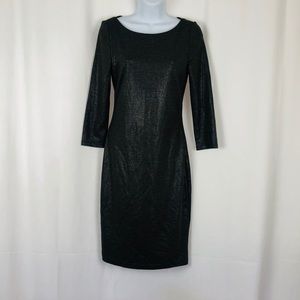 Alice + Olivia shimmery knit back mesh dress 6